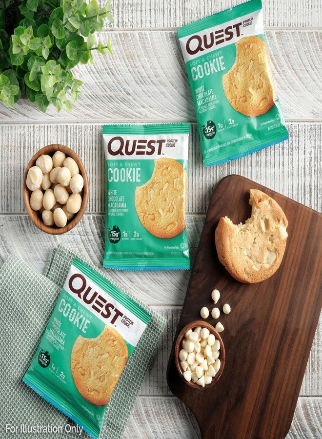 Quest Nutrition White Chocolate Macadamia Protein Cookie, 15g Protein, 1g Sugar, 2g Net Carbs, Keto Friendly, High Protein, Low Carb; 4 Count - Image 4